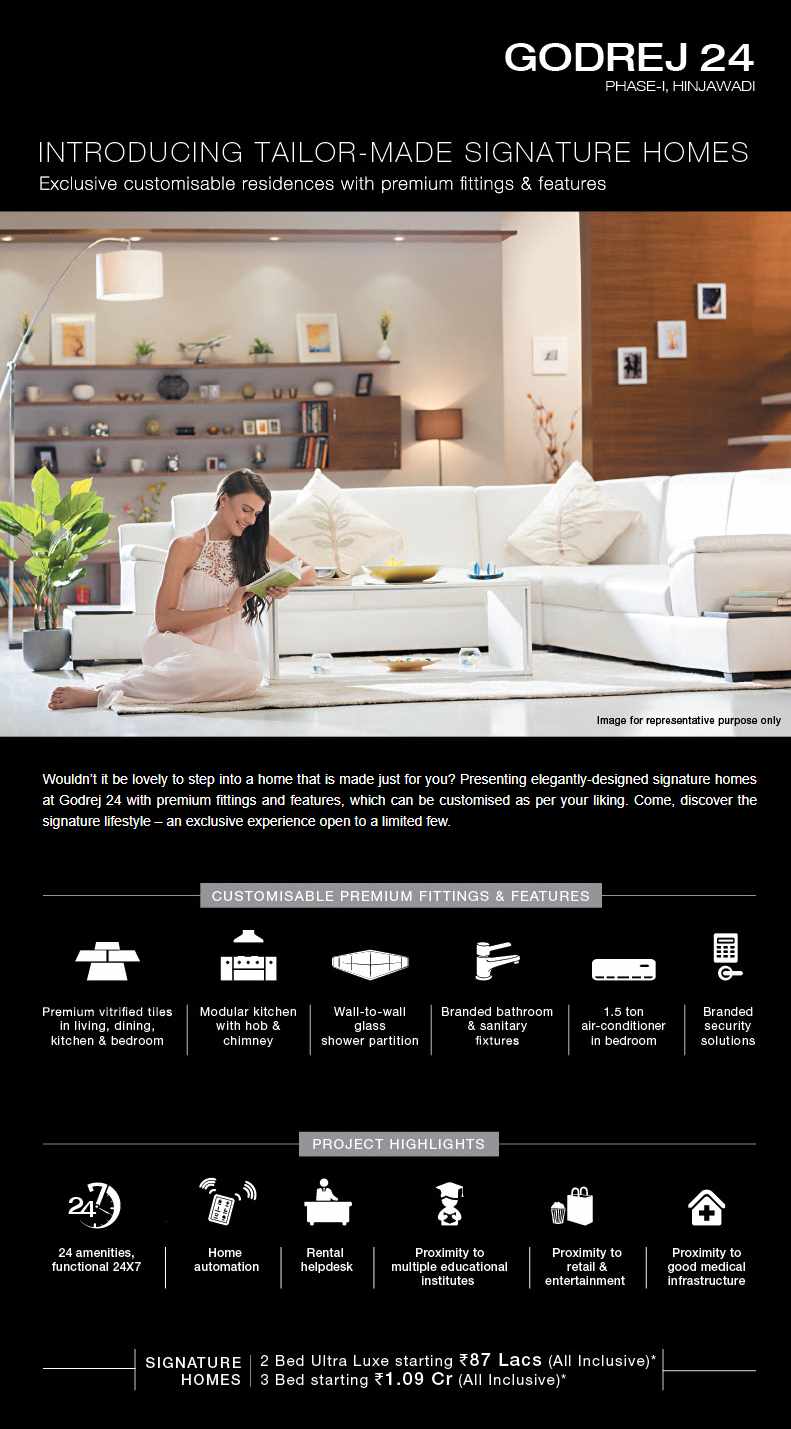 Exclusive customisable residences with premium fittings & features at Godrej 24 in Pune Update